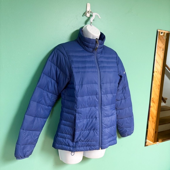 Columbia Blue Mist Falls 590 TurboDown Zip Up Puffer Jacket Womens M - Picture 3 of 9